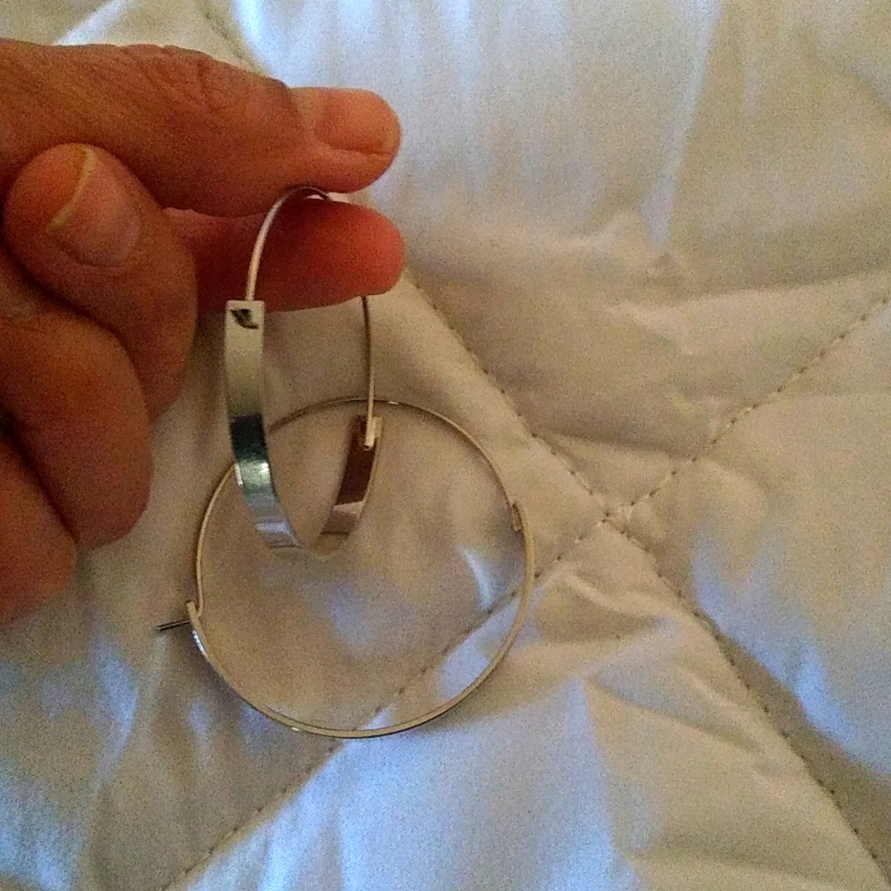 New.  Silver hoops